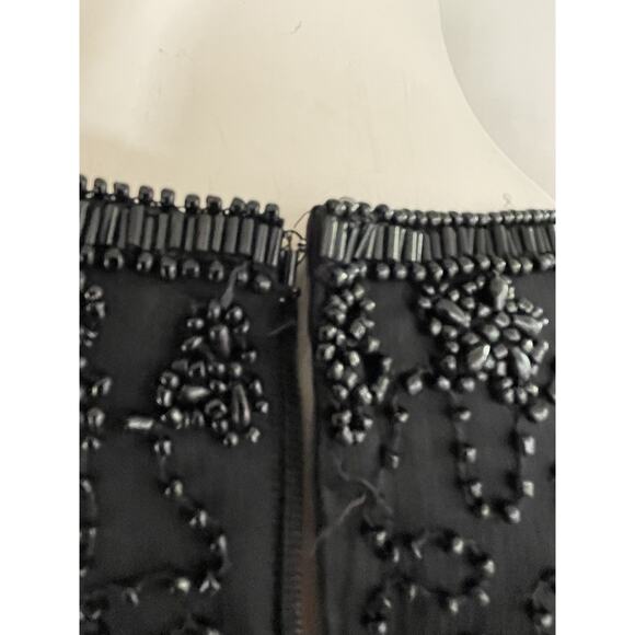 Scala Silk Dress XXL Cocktail Sequins Heavy Beading Formal Evening Sheer Vintage - Picture 13 of 14